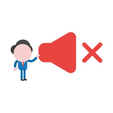 Meçhul işadamı karakter sembol ses Holding'in vektör çizim.