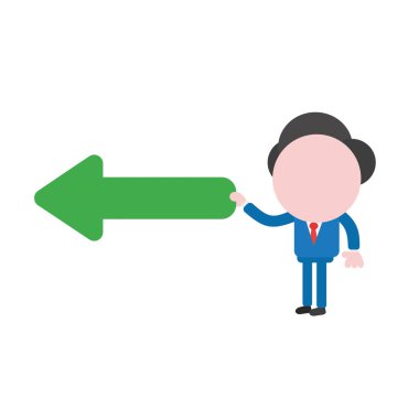 Ok işaret tutan meçhul işadamı karakter vektör çizim yaptı.