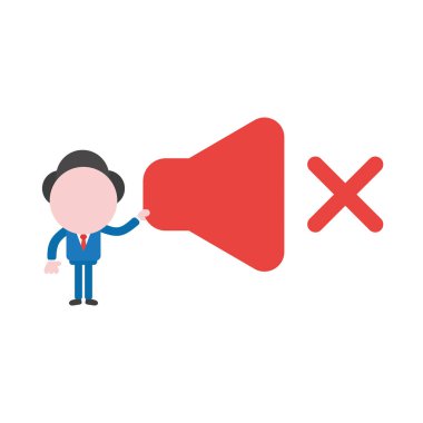 Vektör çizim işadamı maskot karakter sembol ses holding.