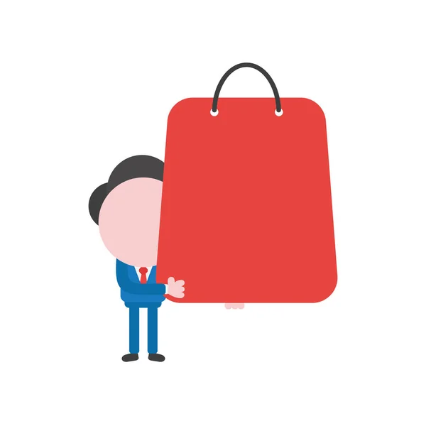 Vector Εικονογράφηση Επιχειρηματίας Χαρακτήρα Κρατώντας Κόκκινη Τσάντα Για Ψώνια — Διανυσματικό Αρχείο