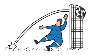 Vektör çizim karikatür futbol oyuncu adam 