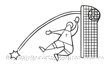 Vektör çizim karikatür futbol oyuncu adam