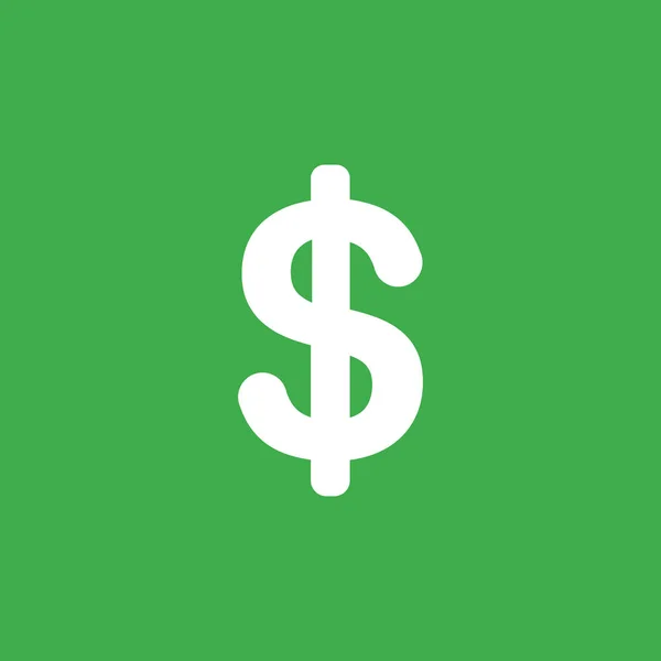 Vector Plano Icono Concepto Símbolo Del Dólar Sobre Fondo Verde — Vector de stock