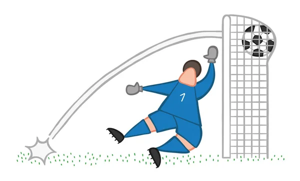 Vector Illustratie Cartoon Voetbal Speler Man — Stockvector