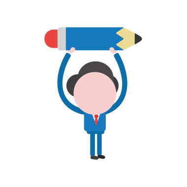 Kalem tutan vektör çizim işadamı karakter.