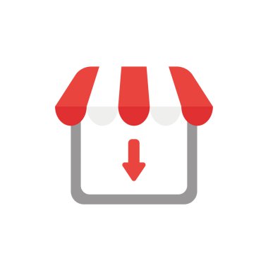 Okun aşağı indiği dükkan için vektör illüstrasyon simgesi kavramı.