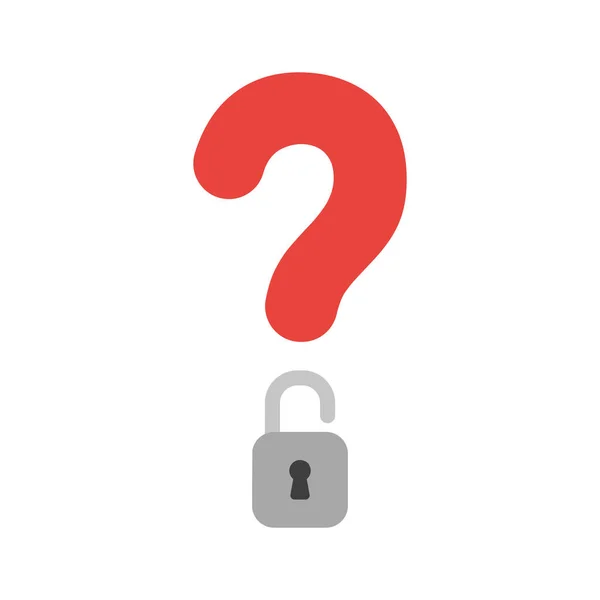 Vector Illustration Icon Concept Question Mark Opened Padlock — Stock Vector