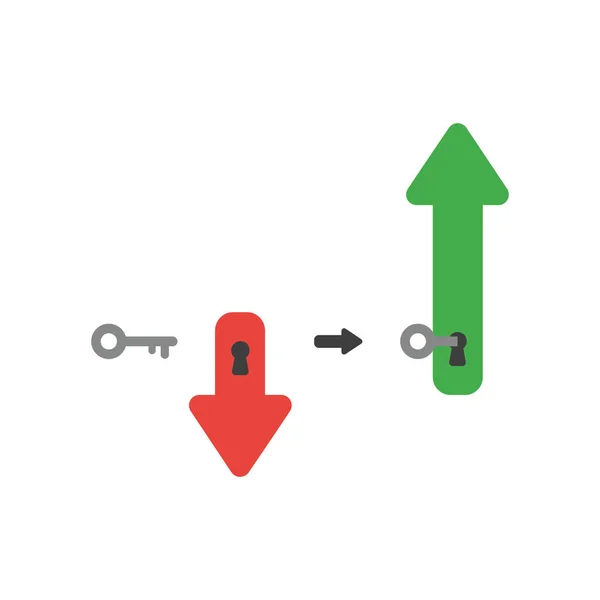 Vector Illustration Symbol Konzept Der Pfeil Nach Unten Mit Schlüsselloch — Stockvektor