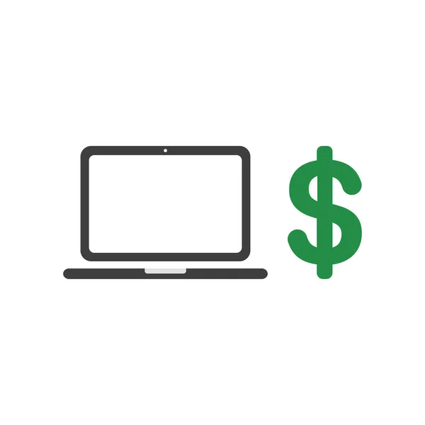 Vector Illustration Icon Concept Laptop Computer Dollar — Stock Vector