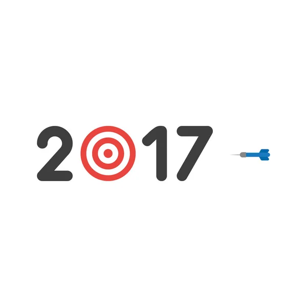 Icono Ilustración Vectorial Concepto Año 2017 Con Diana Dardo — Vector de stock