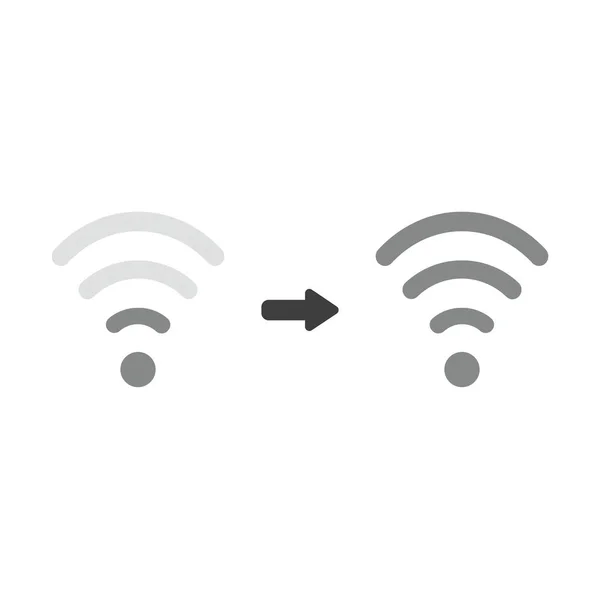 Wektor Ilustracji Ikona Koncepcji Niskich Wysokich Sygnałów Bezprzewodowych Wifi — Wektor stockowy