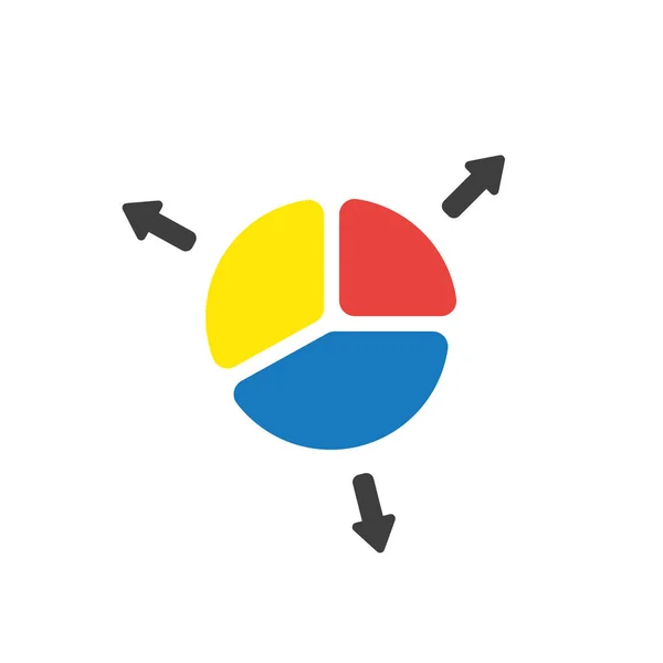 Vektor Illustration Ikon Begrepp Tre Delar Diagrammet Cirkel — Stock vektor