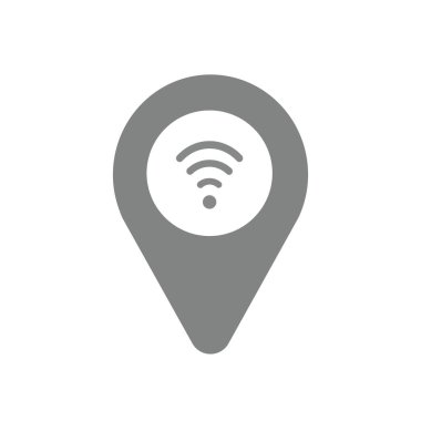 Harita göstergesi kablosuz wifi sembolü ile vektör illüstrasyon simge kavramı.