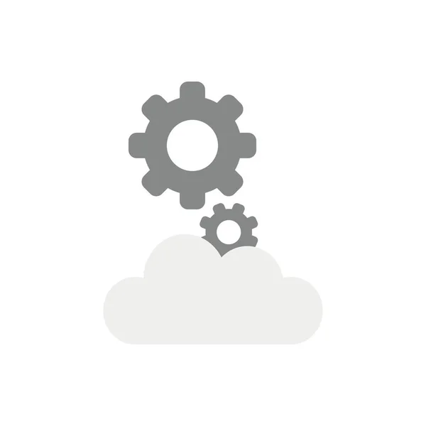 Icono Ilustración Vectorial Concepto Engranajes Nube — Vector de stock