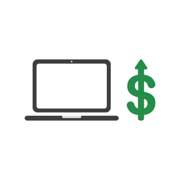 Vector Illustration Icon Concept Laptop Computer Dollar Money Arrow Moving — Stock Vector