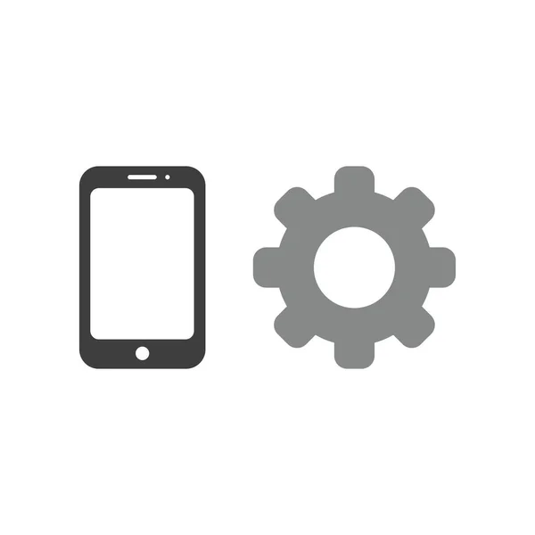 Vector Illustratie Pictogram Concept Van Smartphone Met Versnelling — Stockvector