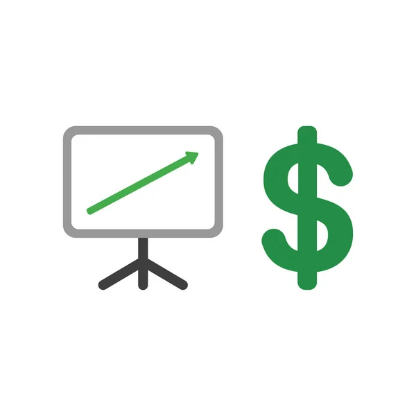 Vector Illustration Icon Concept Sales Chart Arrow Moving Dollar Symbol — Stock Vector