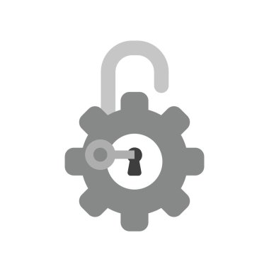 Vektör çizim simgesini kavramını anahtar kilidini dişli asma kilit.