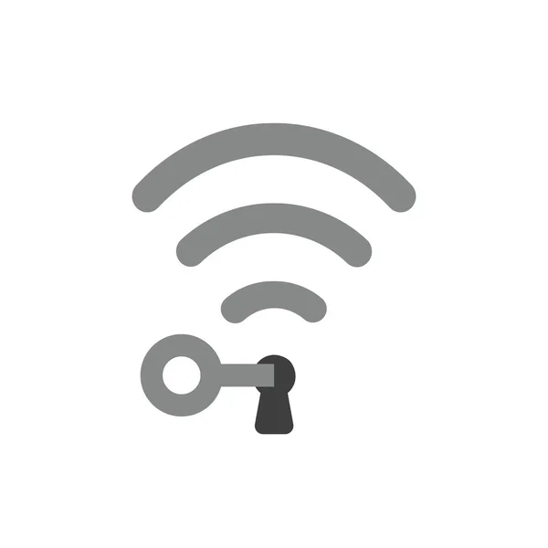 Vektor Illustration Symbol Konzept Der Drahtlosen Wifi Symbol Und Schlüssel — Stockvektor