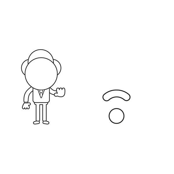Vector Illustration Businessman Character Wireless Wifi — Stock Vector