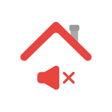 Vektör illüstrasyon simge ses simgesi evin çatısı altında kapalı kavramı.