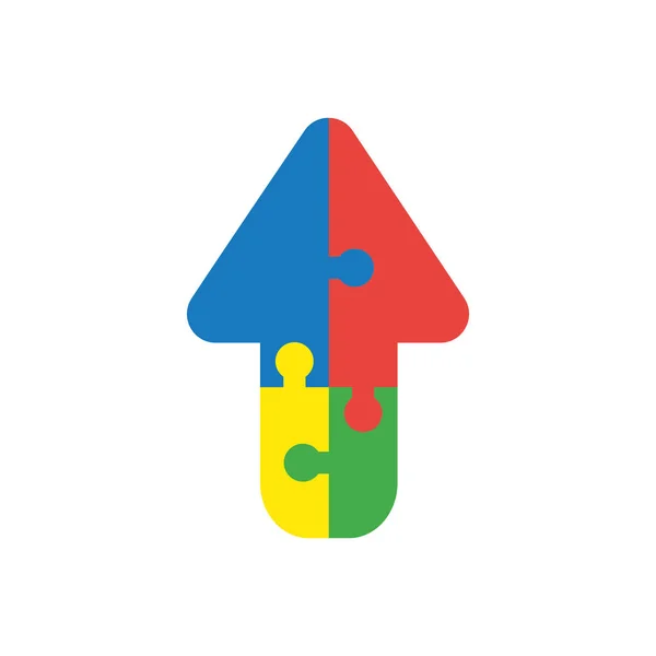 Vektor Illustration Icon Konzept Von Vier Miteinander Verbundenen Pfeil Puzzleteile — Stockvektor