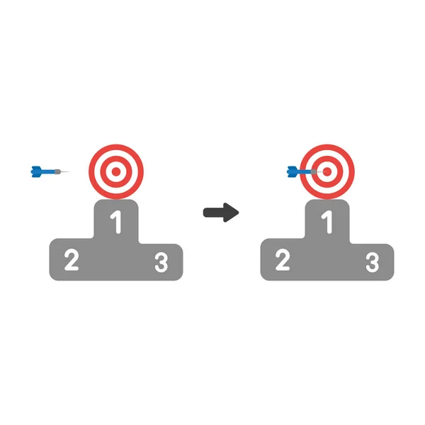 Wektor Ikona Ilustracja Koncepcja Byków Oczu Dart Centrum Pierwsze Miejsce — Wektor stockowy