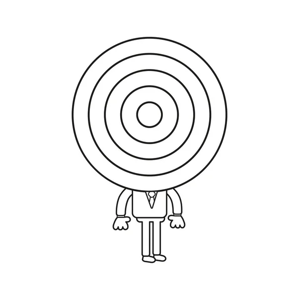 Illustration Vectorielle Personnage Homme Affaires Avec Tête Taureau Contour Noir — Image vectorielle