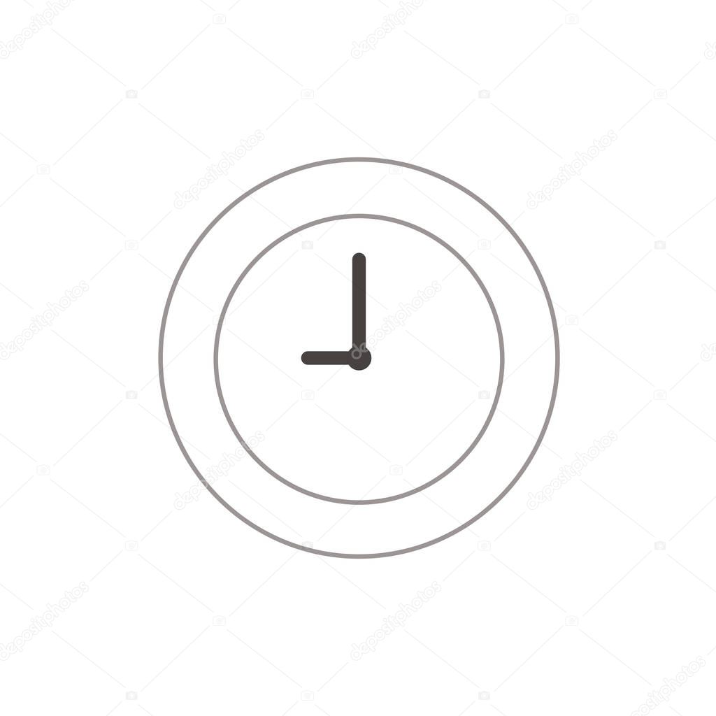 Vector illustration icon concept of clock time. Color outlines. 