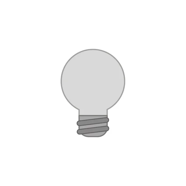 Vector Illustration Icon Concept Grey Light Bulb Colored Color Outlines — Stock Vector