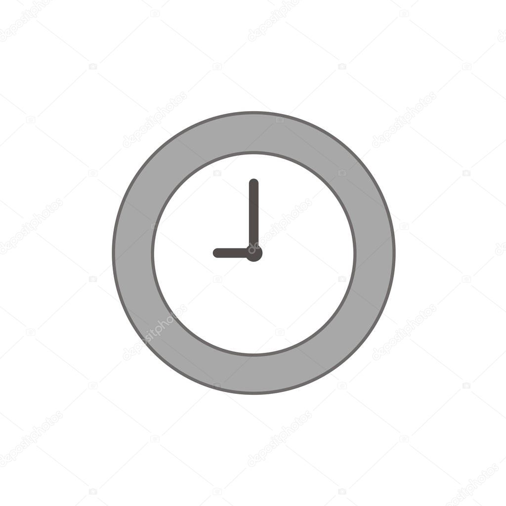 Vector illustration icon concept of clock time. Colored and color outlines.