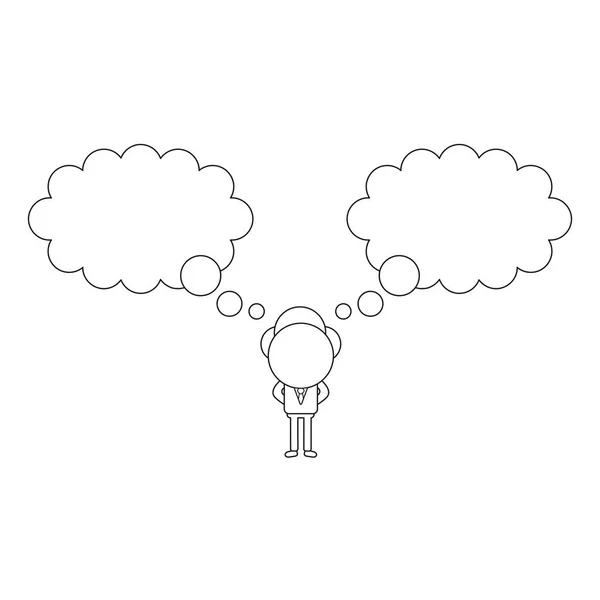 Vector Illustratie Concept Van Zakenman Karakter Met Twee Tekstballonnen Zwarte — Stockvector