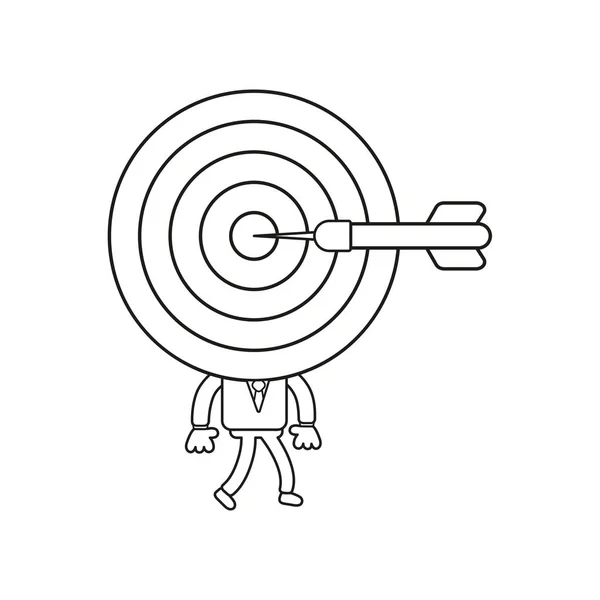 Concepto Ilustración Vectorial Personaje Hombre Negocios Con Cabeza Toro Dardo — Vector de stock