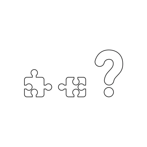 Vector Illustration Icon Concept Two Incompatible Puzzle Pieces Question Mark — Stock Vector