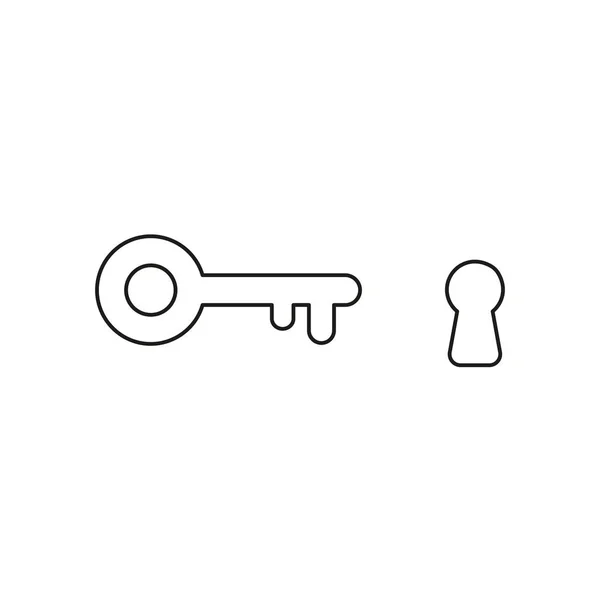 Vector Illustration Icon Concept Key Keyhole Black Outlines — Stock Vector