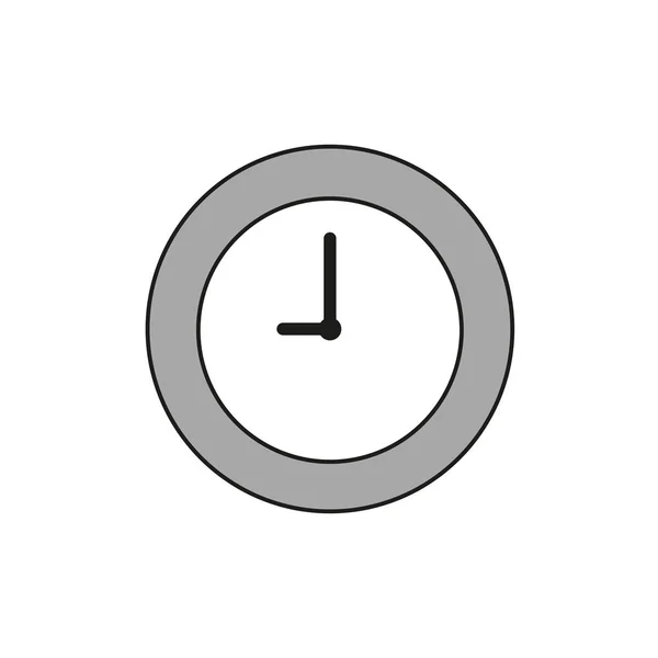 矢量插图时钟时间的图标概念 彩色和黑色轮廓 — 图库矢量图片