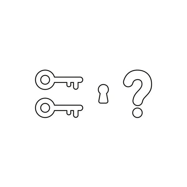 Flachbild Design Vektor Illustrationskonzept Von Zwei Schlüsselsymbolen Mit Schlüsselloch Und — Stockvektor