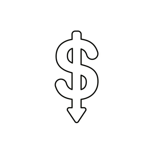 Flat Design Style Vector Illustration Concept Dollar Symbol Icon Arrow — Stock Vector