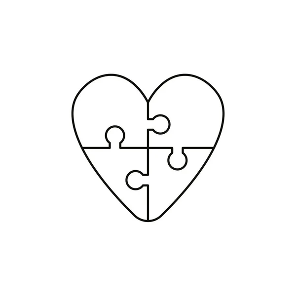 Plochý Design Styl Vektorové Ilustrace Koncept Tvaru Srdce Jigsaw Puzzle — Stockový vektor