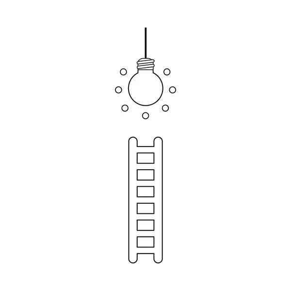 Illustration Vectorielle Style Design Plat Concept Montée Ampoule Lumineuse Avec — Image vectorielle