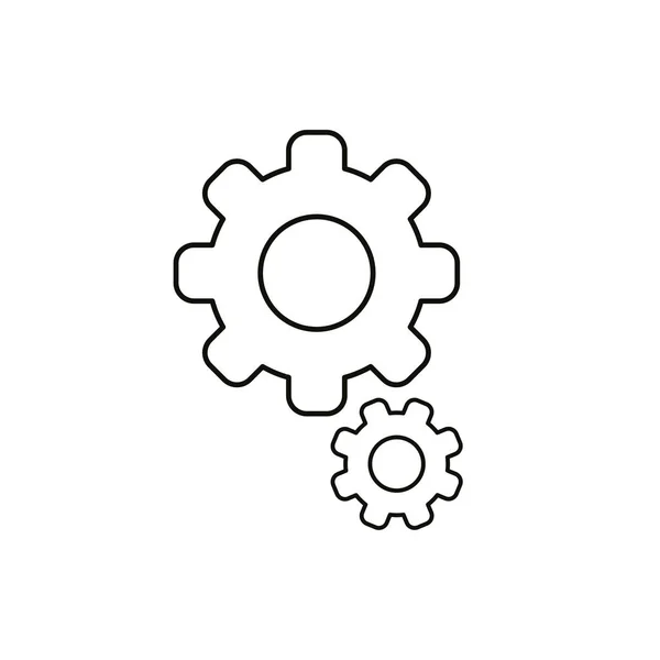 Platte Ontwerp Stijl Vectorillustratie Van Gears Symboolpictogram Witte Achtergrond Zwarte — Stockvector