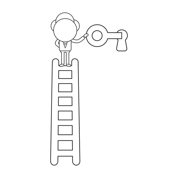 일러스트 사업가 사다리 잠금을 — 스톡 벡터