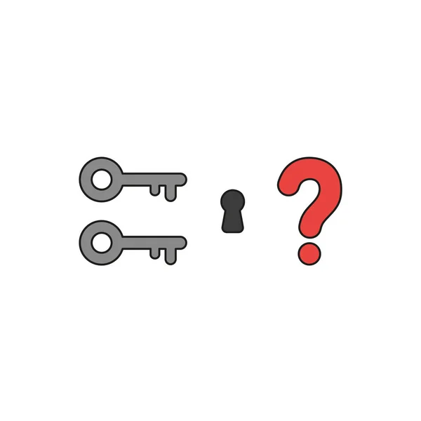 Flachbild Design Vektor Illustrationskonzept Von Zwei Schlüsselsymbolen Mit Schlüsselloch Und — Stockvektor