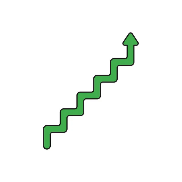 Design Plano Estilo Vetor Ilustração Conceito Linha Escada Símbolo Ícone — Vetor de Stock