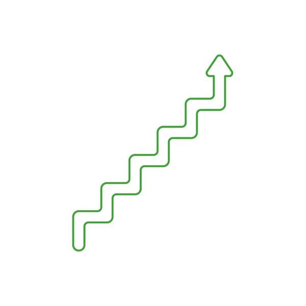 Lapos Kivitel Stílus Vektoros Illusztráció Fogalmának Vonal Lépcsőn Szimbólum Ikon — Stock Vector