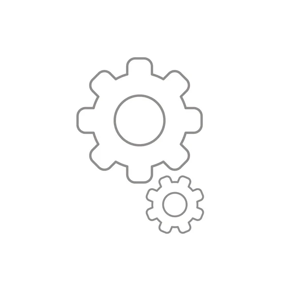 Επίπεδη Σχεδίαση Εικονογράφηση Διάνυσμα Στυλ Γρανάζια Εικόνα Σύμβολο Άσπρο Φόντο — Διανυσματικό Αρχείο