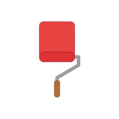 Düz stil vektör tasarım rulo boya fırça simgesini ağrı