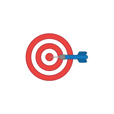 Düz tasarım stil vektör kavramı bullseye t dart simgesiyle