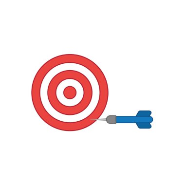 Düz tasarım stil vektör kavramı bullseye t dart simgesiyle