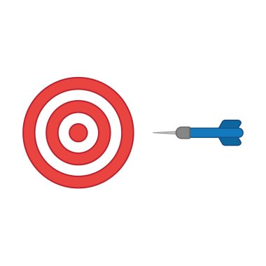 Düz tasarım stil vektör kavramı bullseye w üzerindeki ok simgesiyle